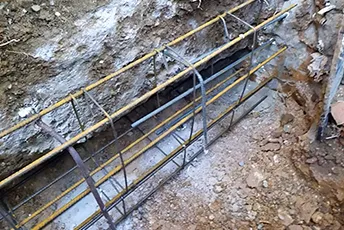 Fondation avec reprise sous oeuvre.